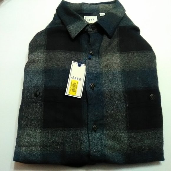 Mens Rowm Plaid Long Sleeve Collar Shirt - Picture 1 of 5